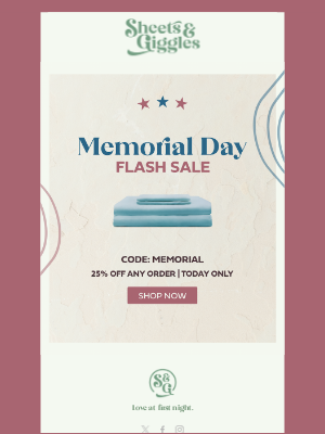 Sheets & Giggles - ☀️ Memorial Day Flash sale! ☀️ 24 Hours Only