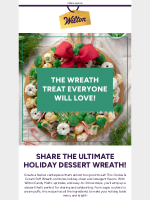 Wilton Cake Decorating & Recipes - , Wow Your Guests with a Holiday Cookie Wreath!🎄🍪