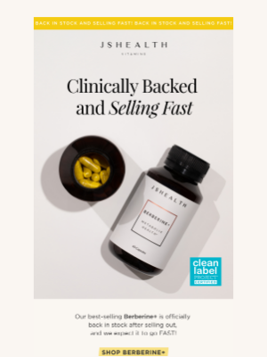 JS Health Vitamins - Berberine+ is officially BACK IN STOCK!