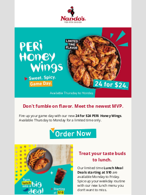 Nando's PERi-PERi - Meet the newest MVP: PERi Honey Wings