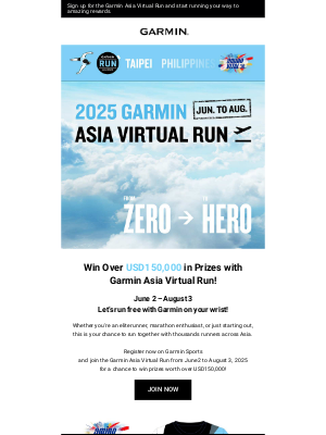 Garmin - Win Over USD150,000 in Prizes with Garmin Asia Virtual Run!