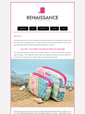 Renaissance Ribbons - 🌊 Last Call for This Month’s Ditty Bag Kit – Don’t Miss Out!