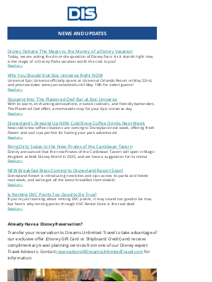 The DIS - News and Updates for 04/26/2025