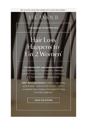 VEGAMOUR - A moment for Hair Loss Awareness Month 🤍