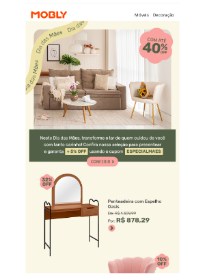 Mobly (Brazil) - Tem cupom para presentear sua mãe! 🎁