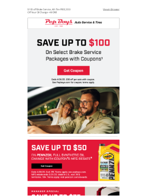 Pep Boys - Final Days for April Offers — Book Now! ⌛