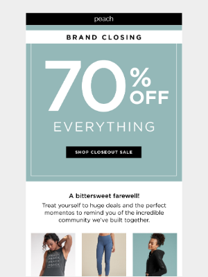 peach - Say Goodbye With 70% Off EVERYTHING!