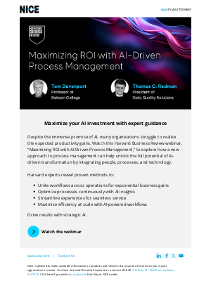 NICE - Harvard experts reveal AI ROI strategies