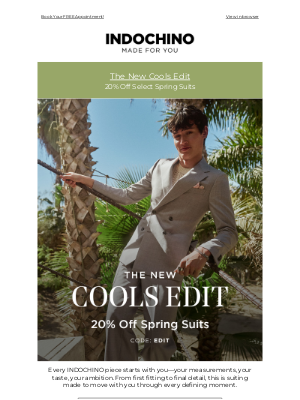 INDOCHINO - What’s Light, Tailored, and 20% Off?