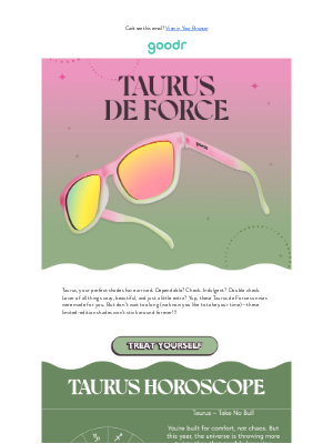 RUN goodr - Taurus, Your Cosmic Shades Have Arrived ♉✨