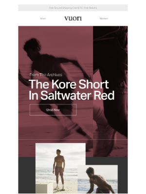 Vuori - Making A Comeback: The Kore Short in Saltwater Red