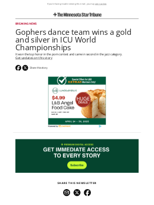 Star Tribune - Gophers dance team wins a gold and silver in ICU World Championships