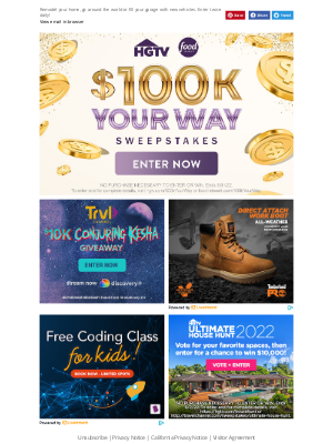 Food.com - $100,000 Your Way Sweepstakes: Enter Today!