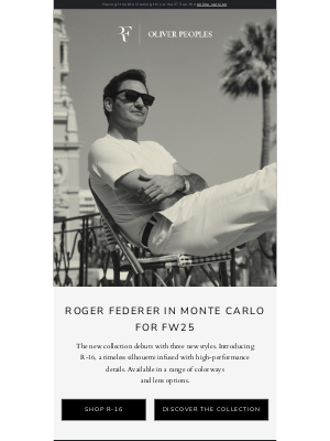 Oliver Peoples - Roger Federer in Monte Carlo for FW25