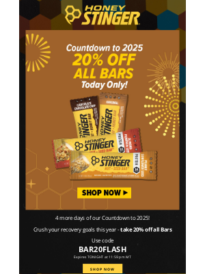 Honey Stinger - Day 2 🎉 Take 20% off Bars