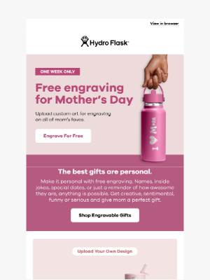 Hydroflask - Mom’s gift? Engrave it FREE