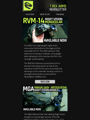 T.REX ARMS - NEW: Night Vision – RVM-14s, MGAs + Garmin Instinct 3s