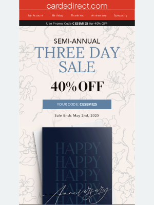 CardsDirect - Get EXCITED: The Semi-Annual Sale Starts Now! Save 40%