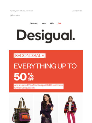 Desigual - Up to 50% off and an extra 10% off everything