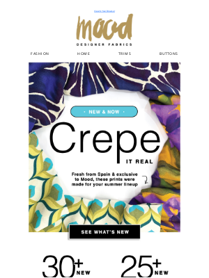 Mood Fabrics - NEW 💃 50+ Mood Crepes Just Landed—Now $12.99 a Yard!