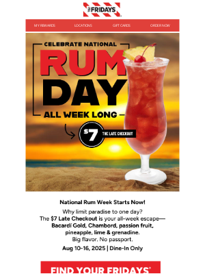 TGI Fridays - All Week, All Flavor: $7 Rum Cocktail 🍍