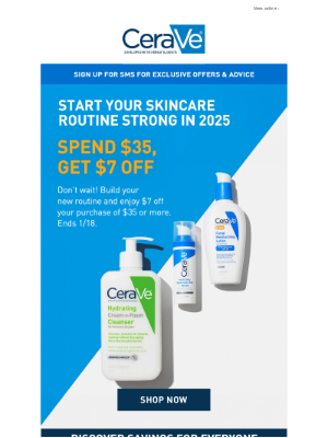 CeraVe - Get $7 Off Your New Year Routine Today!