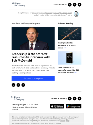 McKinsey & Company - Leadership is the scarcest resource: An interview with Bob McDonald