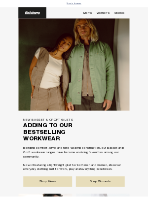 Finisterre - NEW Croft & Basset Workwear Gilets