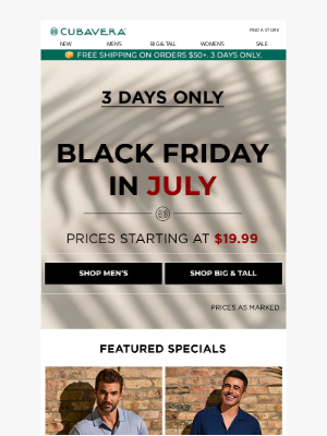 Perry Ellis - BLACK FRIDAY IN JULY STARTS NOW!