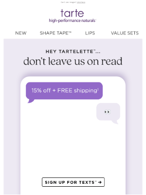 Tarte Cosmetics - Did you see that screenshot??