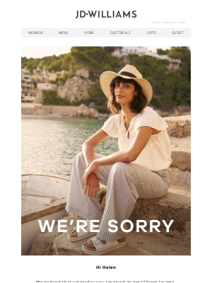 JD Williams (UK) - We're sorry!