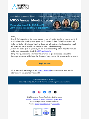 Lung Cancer Research Foundation - Livestream ASCO update: latest in lung cancer research