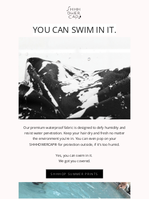 SHHHOWERCAP - Protect Your Hair with a Splashhh!