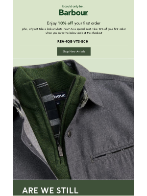Barbour (UK) - Here's 10% off your first order