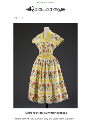 Recollections - 1950s fashion: summer dresses