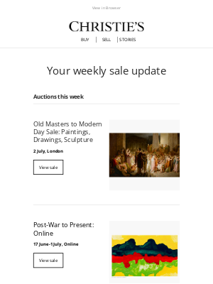 Christie's - Upcoming auctions, recommended for you