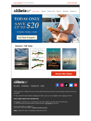 Alibris - Today Only | Save up to $20