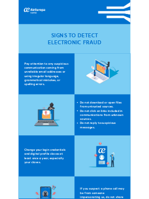 Air Europa - Signs to detect electronic fraud