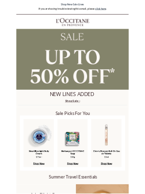 L'Occitane (United Kingdom) - Sale Continues: New Lines Added