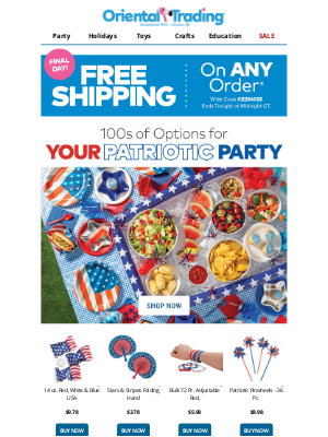 Last Call 📣 Free Shipping on ANY Order!