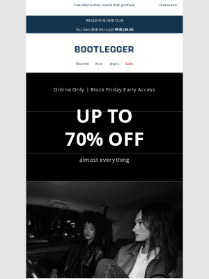 Bootlegger - UP TO 70% OFF