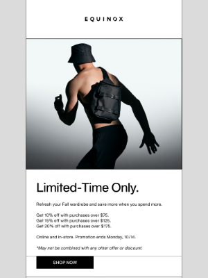 Equinox - Limited-Time Only. The Shop at Equinox.