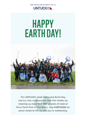 earth day newsletter by untuckit