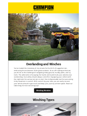 Champion Power Equipment - The Wonders of Winching 🛻