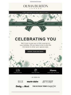 Olivia Burton - Can we send you a birthday treat?