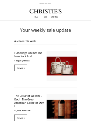 Christie's - Upcoming auctions, recommended for you