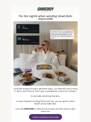 SHREDDY - Only 28% of women say they sleep well most nights.