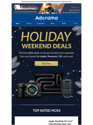 Adorama - Holiday Weekend Deals: Big Savings on Tech Gear & Apple Offers