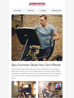 Johnson Fitness - Don’t Miss Our Summer Fitness Sale