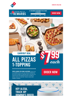 Domino's Pizza - Take advantage of our 1-Topping carryout special 🍕 🎉
